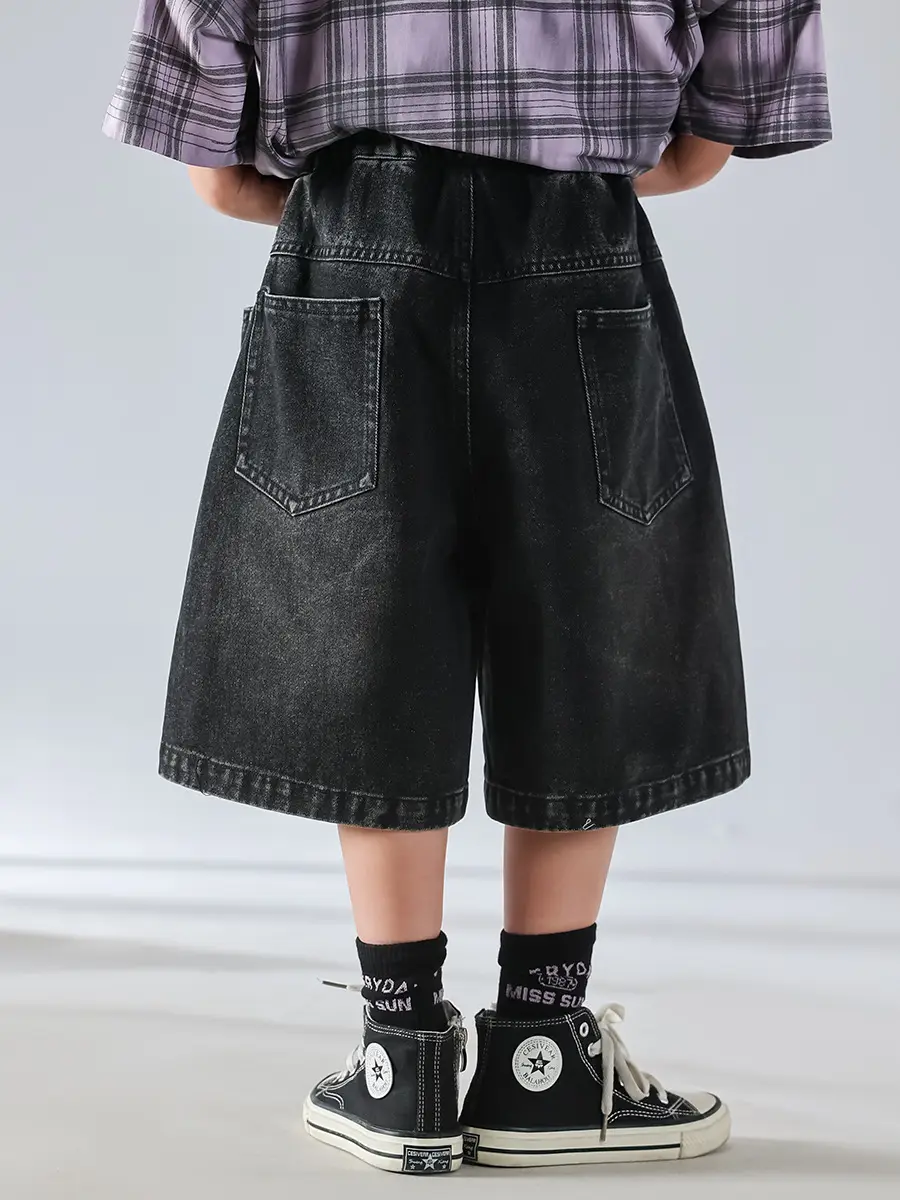 Boys Korean Style Summer Denim Shorts T-Shirt Set — feature 13
