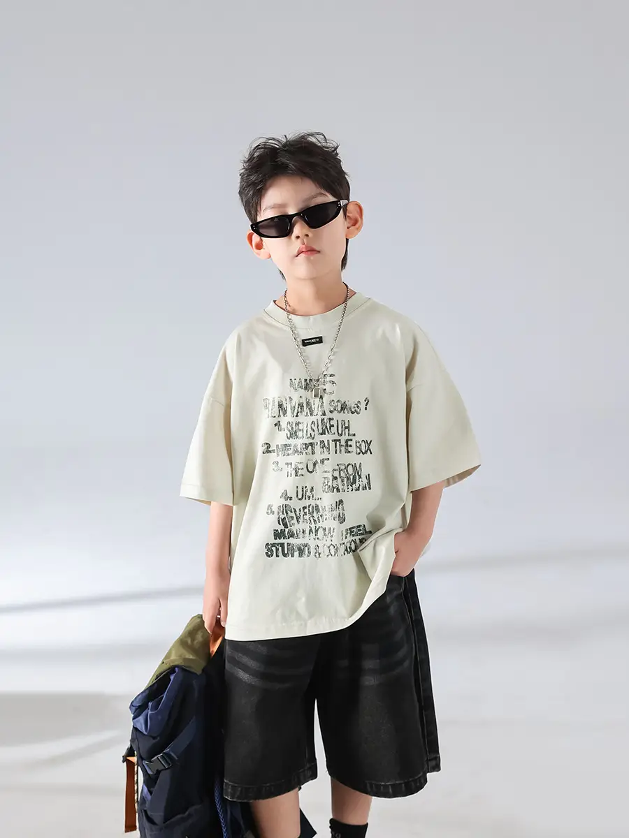 Boys Korean Style Summer Denim Shorts T-Shirt Set — feature 18
