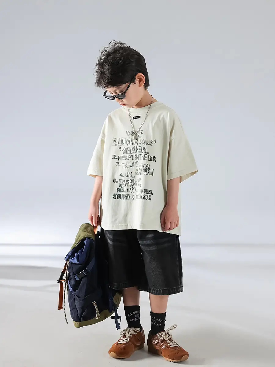 Boys Korean Style Summer Denim Shorts T-Shirt Set — feature 20