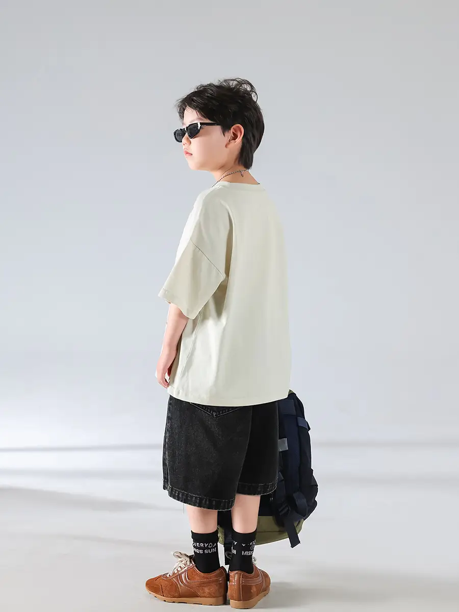Boys Korean Style Summer Denim Shorts T-Shirt Set — feature 22