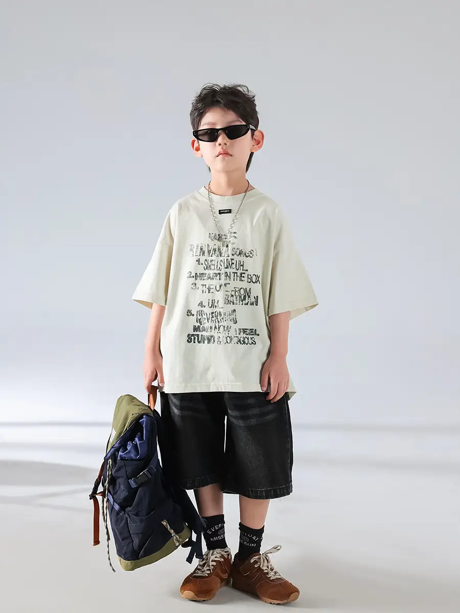 Boys Korean Style Summer Denim Shorts T-Shirt Set — feature 4