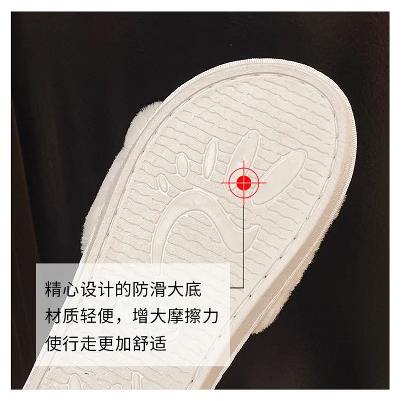 Light Luxury Trendy Brand 2025 Mao Mao Slippers Women's Slippers for Outer Wear Cotton Slippers Home Mao Mao Warm plus size Bright and Flat — feature 7