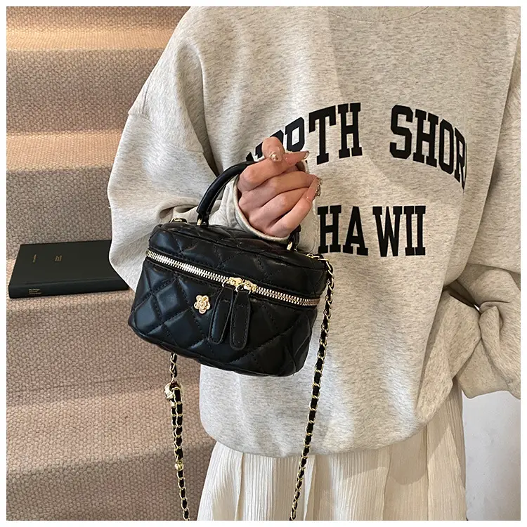 Black Quilted Chain Handbag for Women 2025 Spring — feature 21