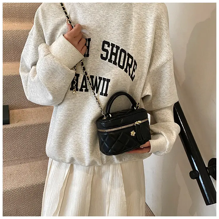 Black Quilted Chain Handbag for Women 2025 Spring — feature 22