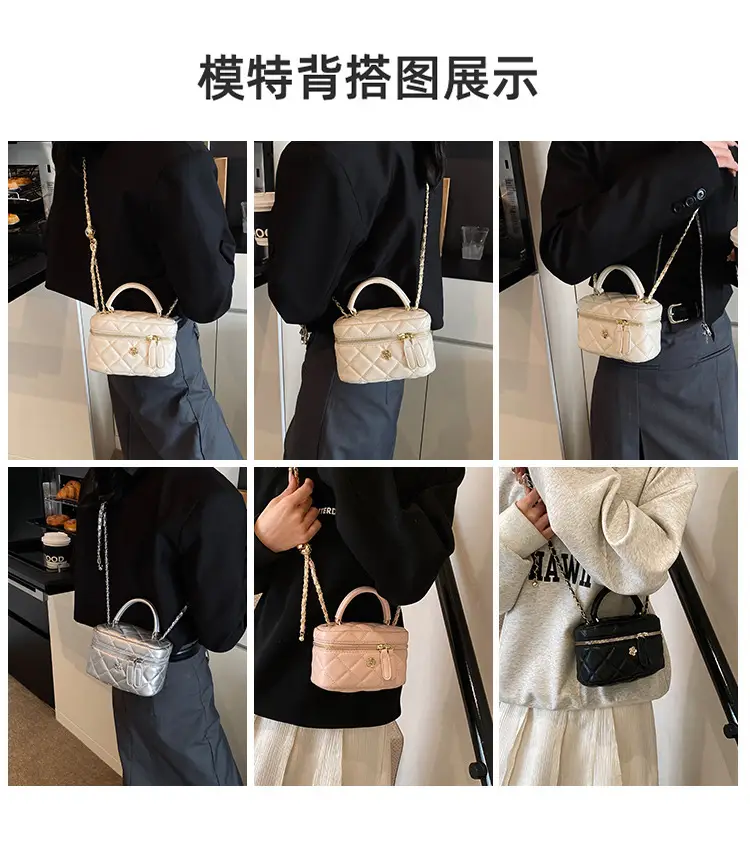 Black Quilted Chain Handbag for Women 2025 Spring — feature 4