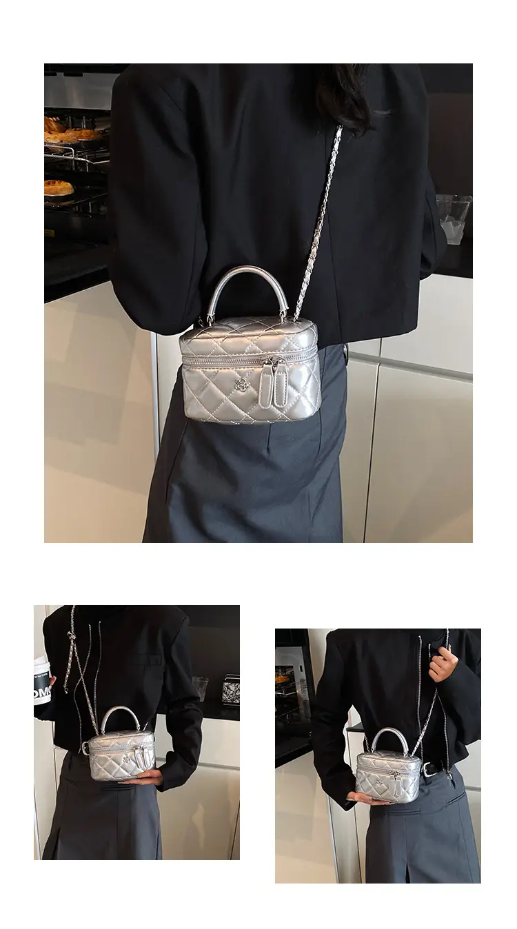 Black Quilted Chain Handbag for Women 2025 Spring — feature 5