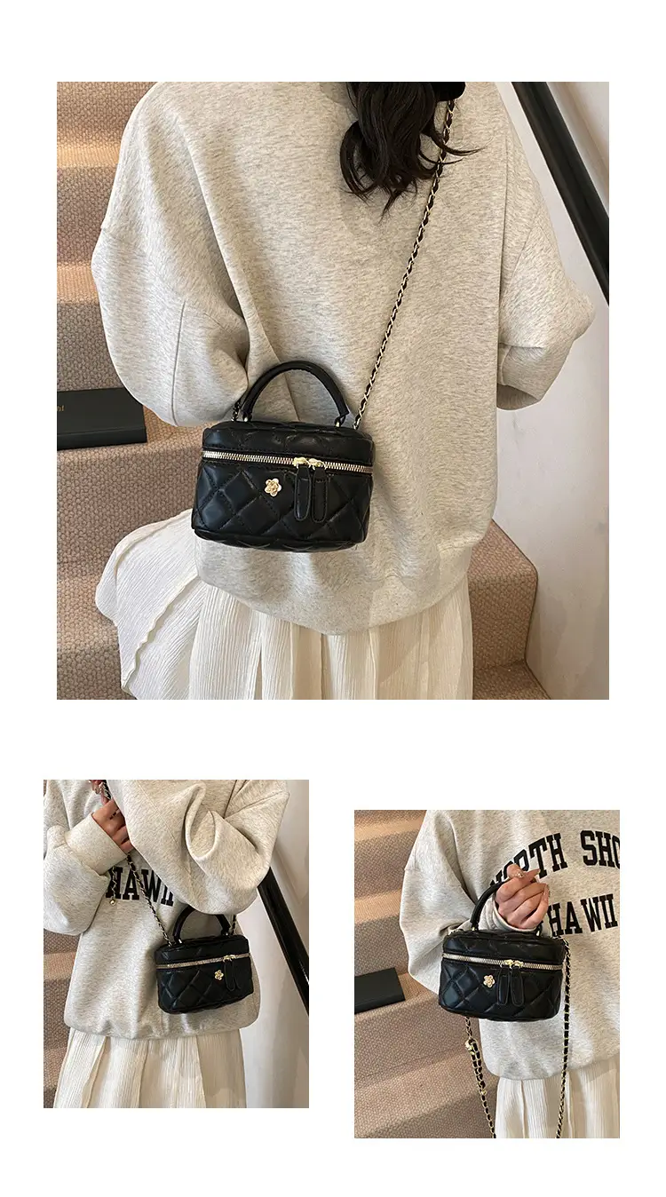 Black Quilted Chain Handbag for Women 2025 Spring — feature 7