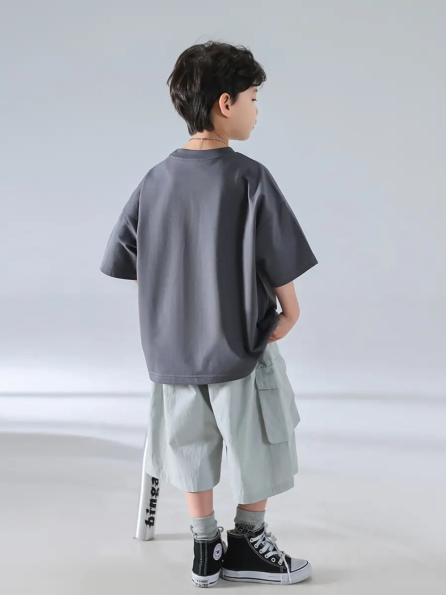 Boys Korean Print Short Sleeve T-Shirt White 2025 - Image 6