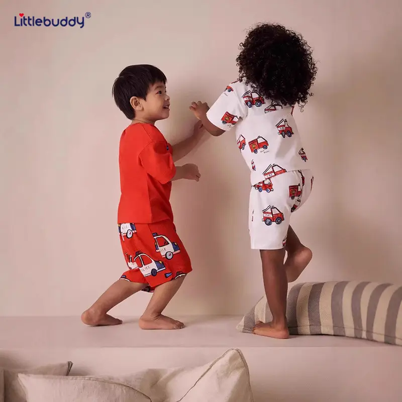 2025 Boys Orange Cartoon Dinosaur T-Shirt Shorts Set - Image 6