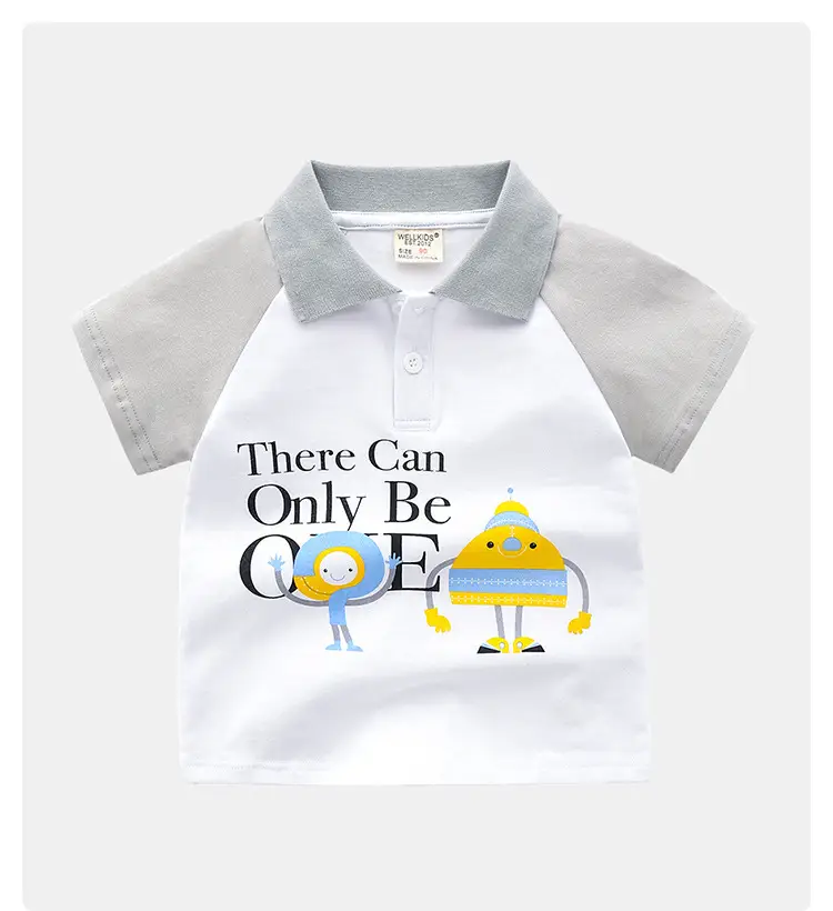 Kids Boys Polo Shirt White Green Whale Print 2025 — feature 1