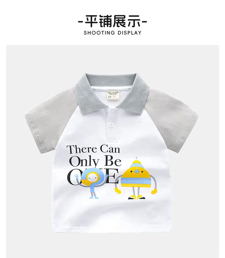 Kids Boys Polo Shirt White Green Whale Print 2025 — feature 8