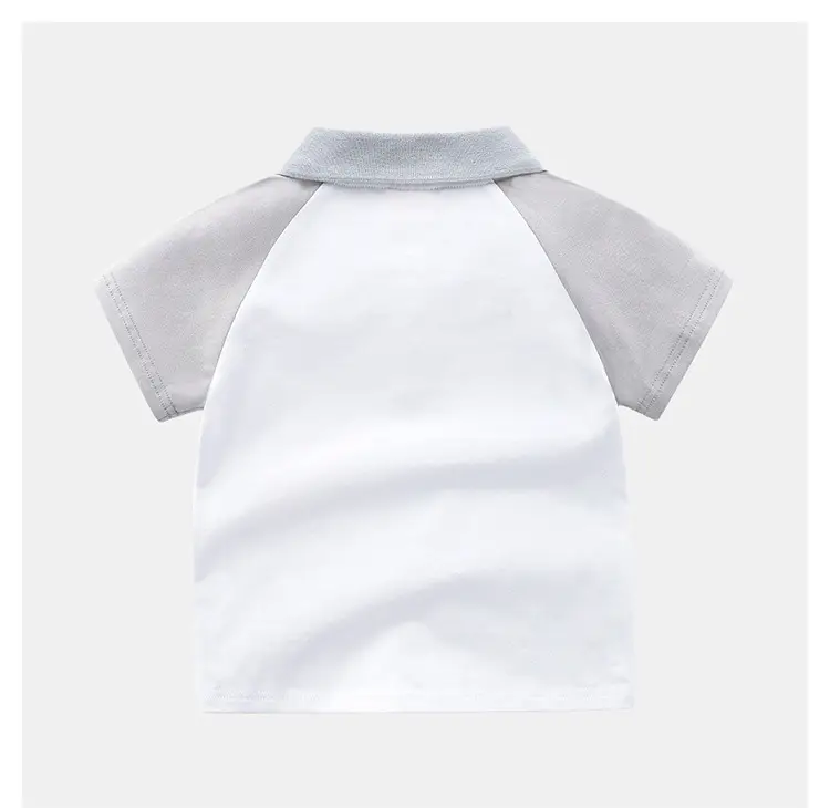 Kids Boys Polo Shirt White Green Whale Print 2025 — feature 9