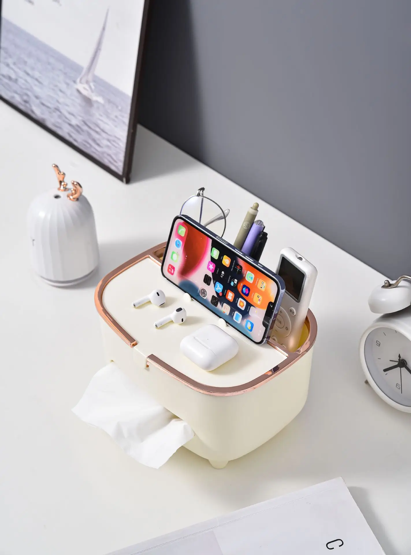 Nordic Pink Tissue Box for Home Living Room — feature 1