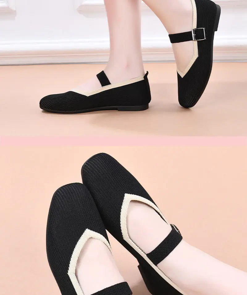 Cross-Border Large Size Popular Women's Breathable Mesh Square Toe Casual Shoes Soft Lightweight Breathable Inner Mother's Shoes — feature 10