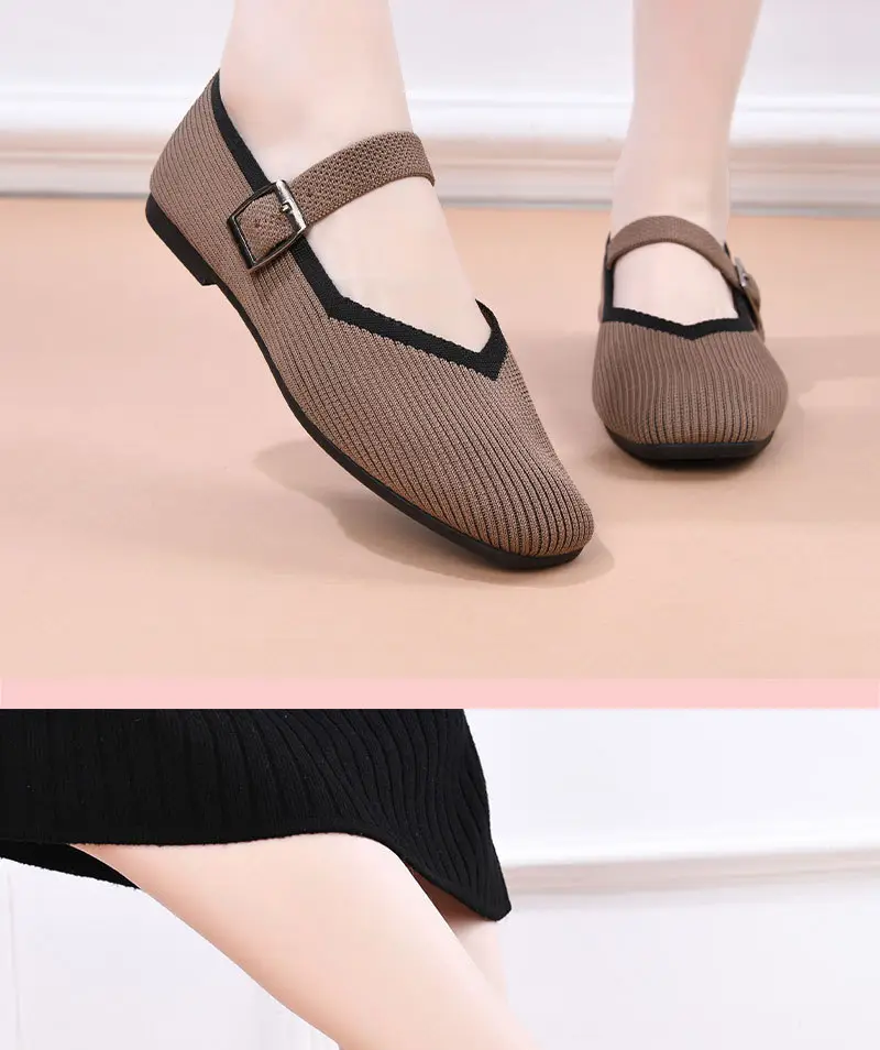 Cross-Border Large Size Popular Women's Breathable Mesh Square Toe Casual Shoes Soft Lightweight Breathable Inner Mother's Shoes — feature 13