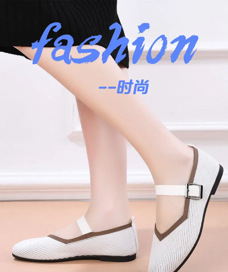 Cross-Border Large Size Popular Women's Breathable Mesh Square Toe Casual Shoes Soft Lightweight Breathable Inner Mother's Shoes — feature 2