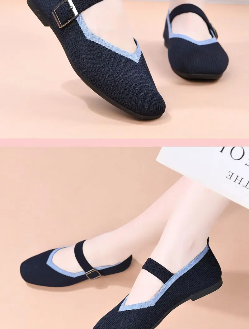 Cross-Border Large Size Popular Women's Breathable Mesh Square Toe Casual Shoes Soft Lightweight Breathable Inner Mother's Shoes — feature 21