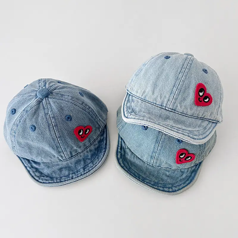Baby Denim Wash Cap Heart Eyes 2025 Spring — feature 1