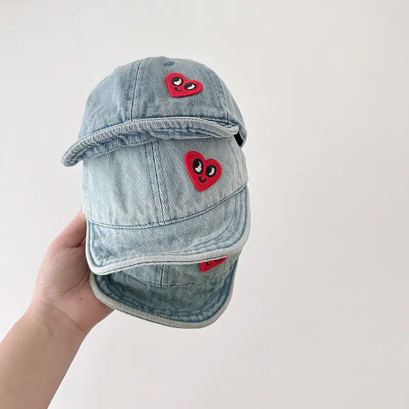 Baby Denim Wash Cap Heart Eyes 2025 Spring — feature 7