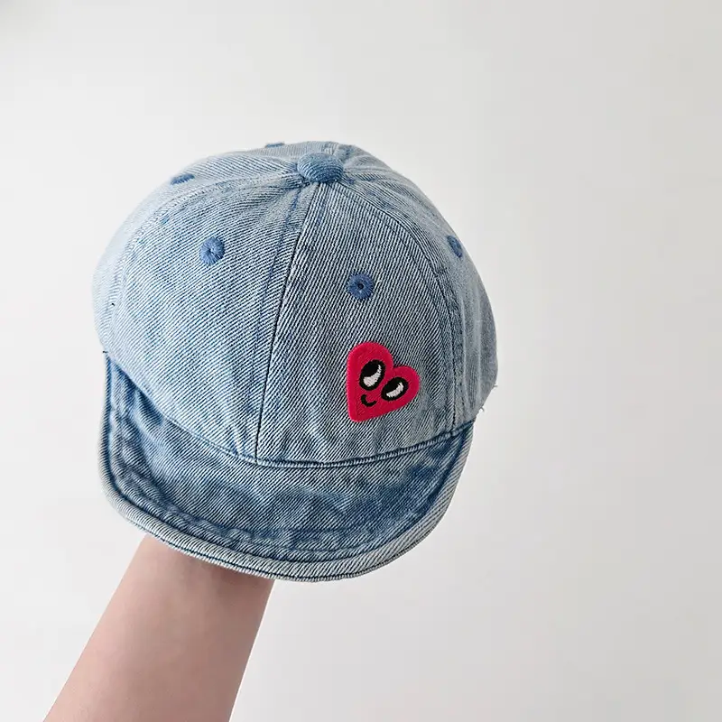 Baby Denim Wash Cap Heart Eyes 2025 Spring - Image 3