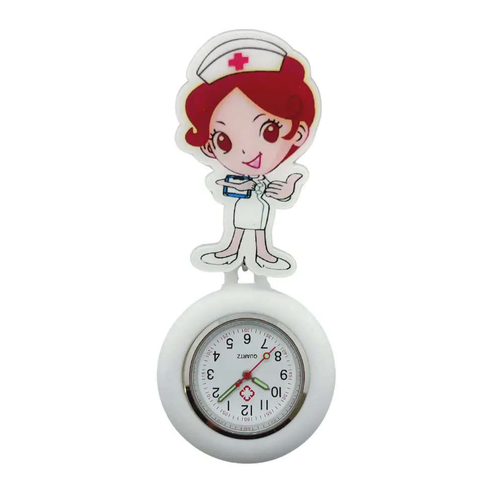 Cute Cartoon Nurse Watch with Silicone Hook