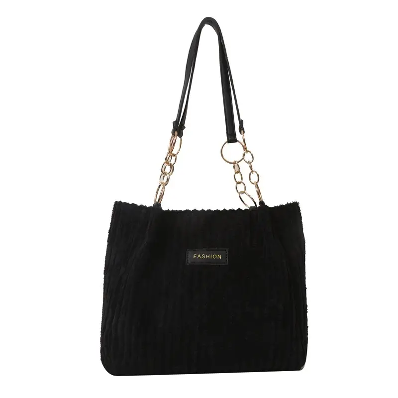 Elegant White Ribbed Shoulder Bag for Women - Image 3