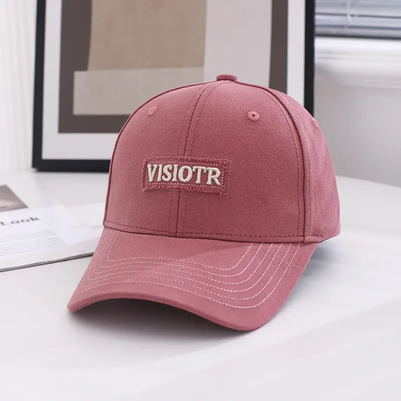 Women Pink Visitor Baseball Cap with Embroidered Logo - Image 2