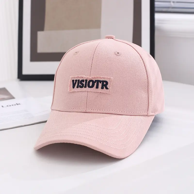 Women Pink Visitor Baseball Cap with Embroidered Logo - Image 4