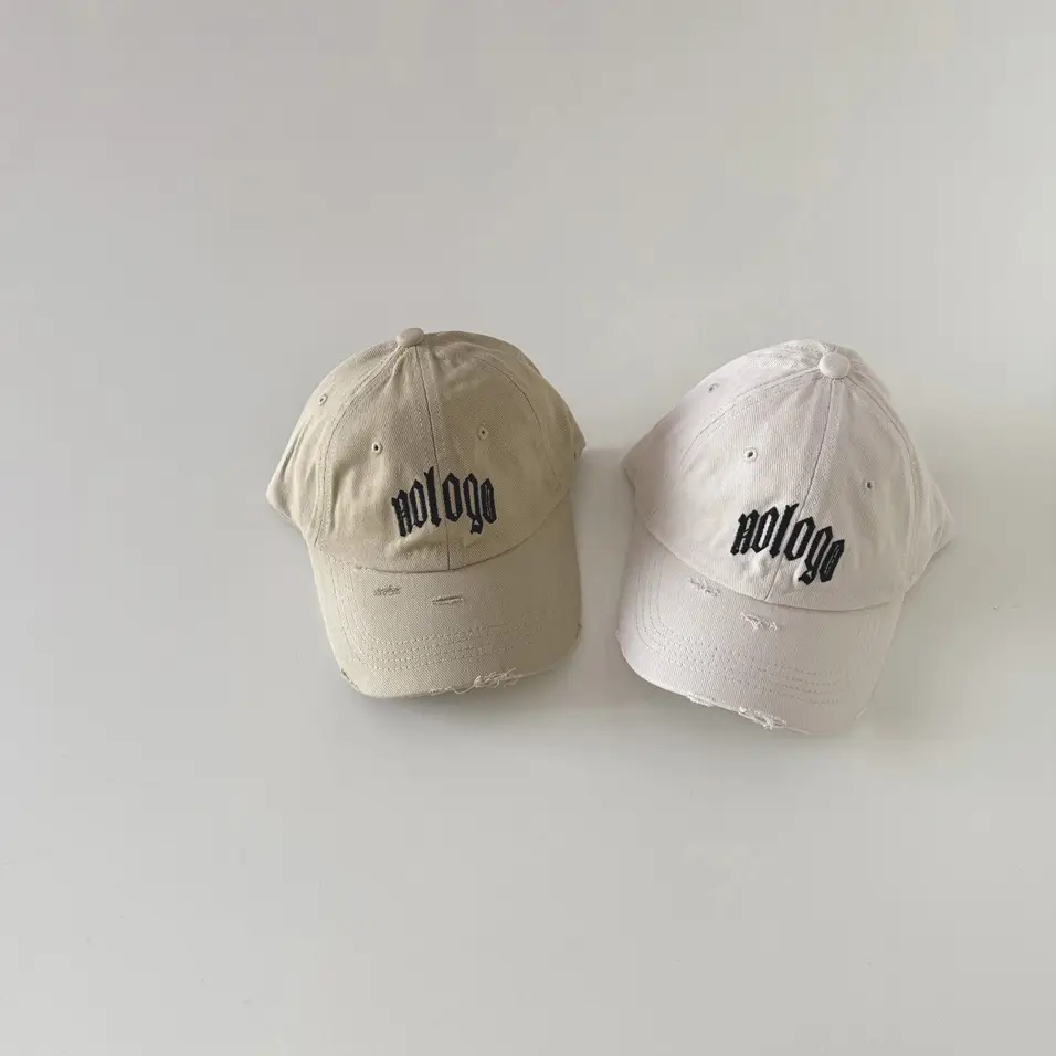 Kids Beige Baseball Cap with Vintage Embroidery - Image 7