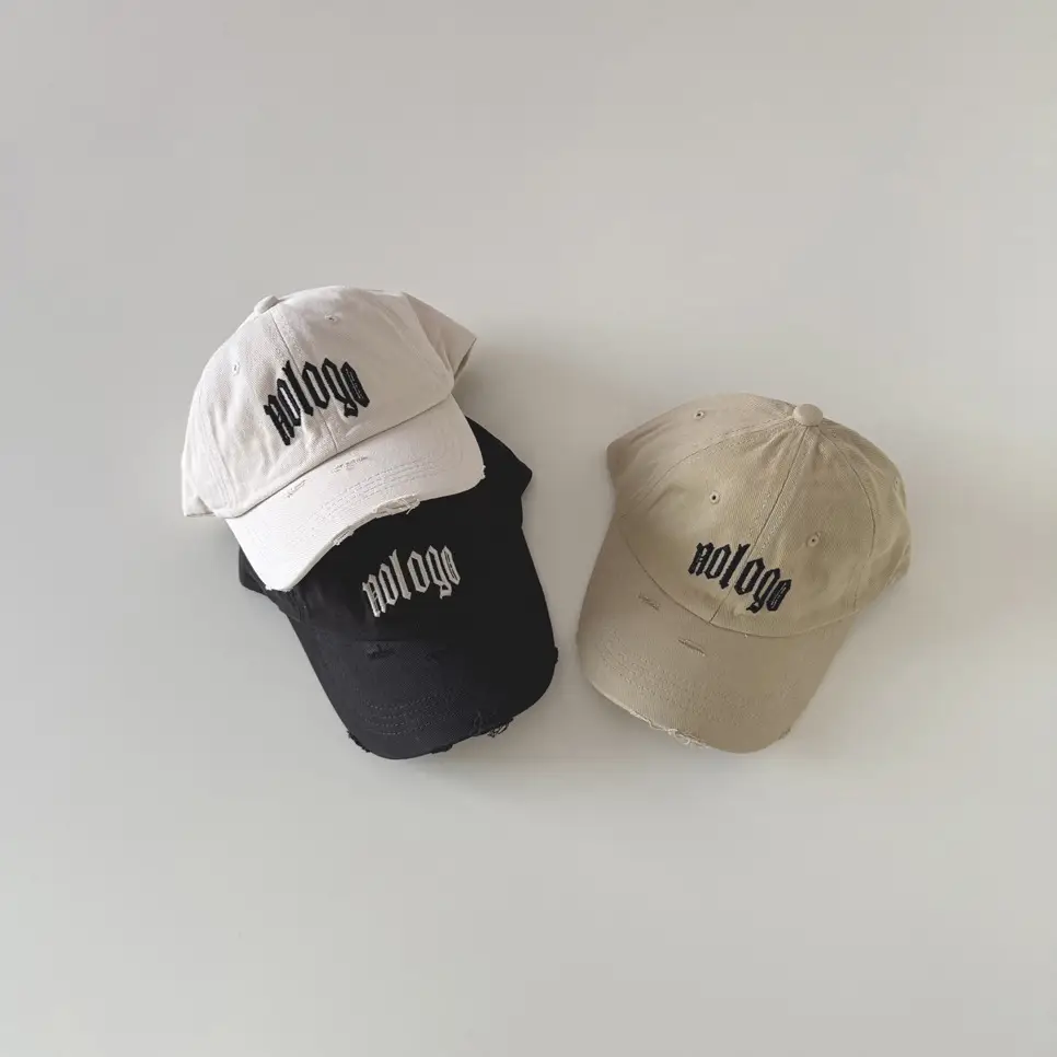 Kids Beige Baseball Cap with Vintage Embroidery - Image 8