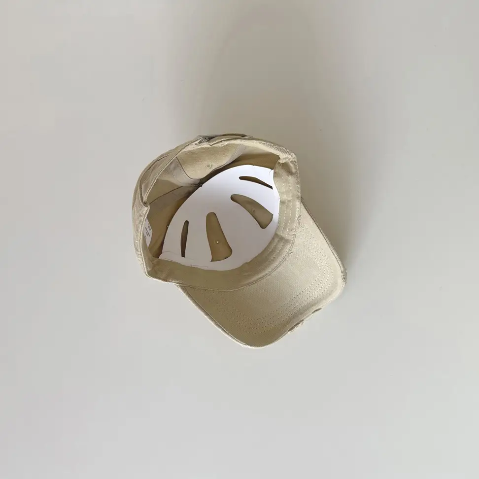 Kids Beige Baseball Cap with Vintage Embroidery - Image 9