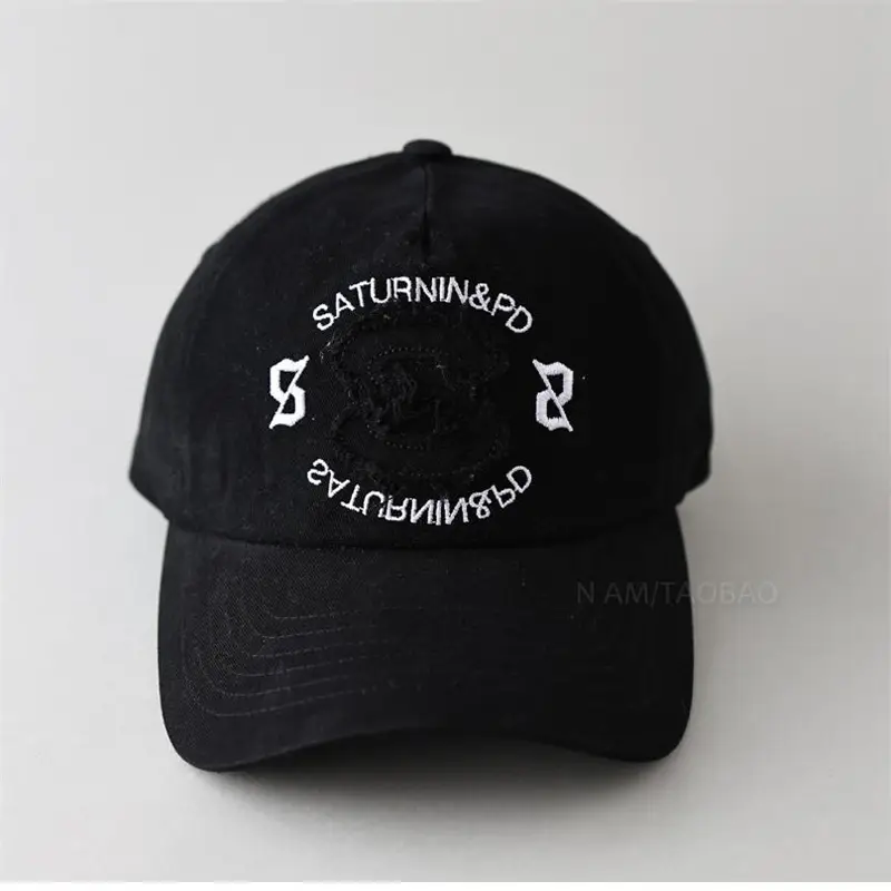 Korean Style Baseball Cap Black Large Letter Embroidered - Image 6