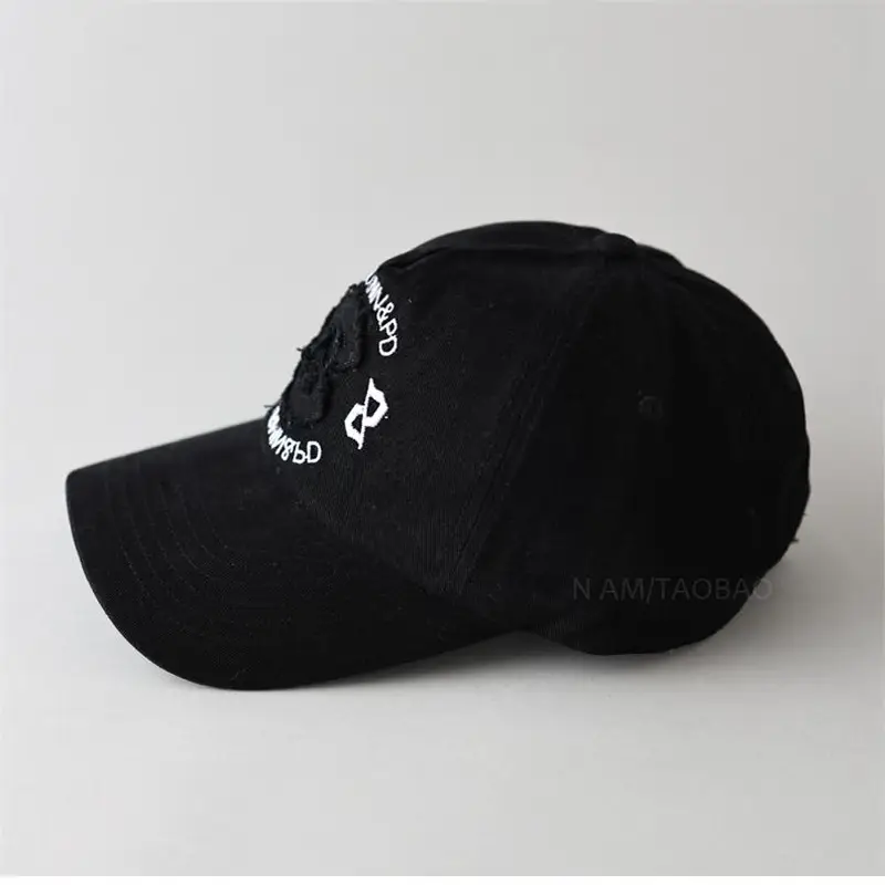 Korean Style Baseball Cap Black Large Letter Embroidered - Image 7