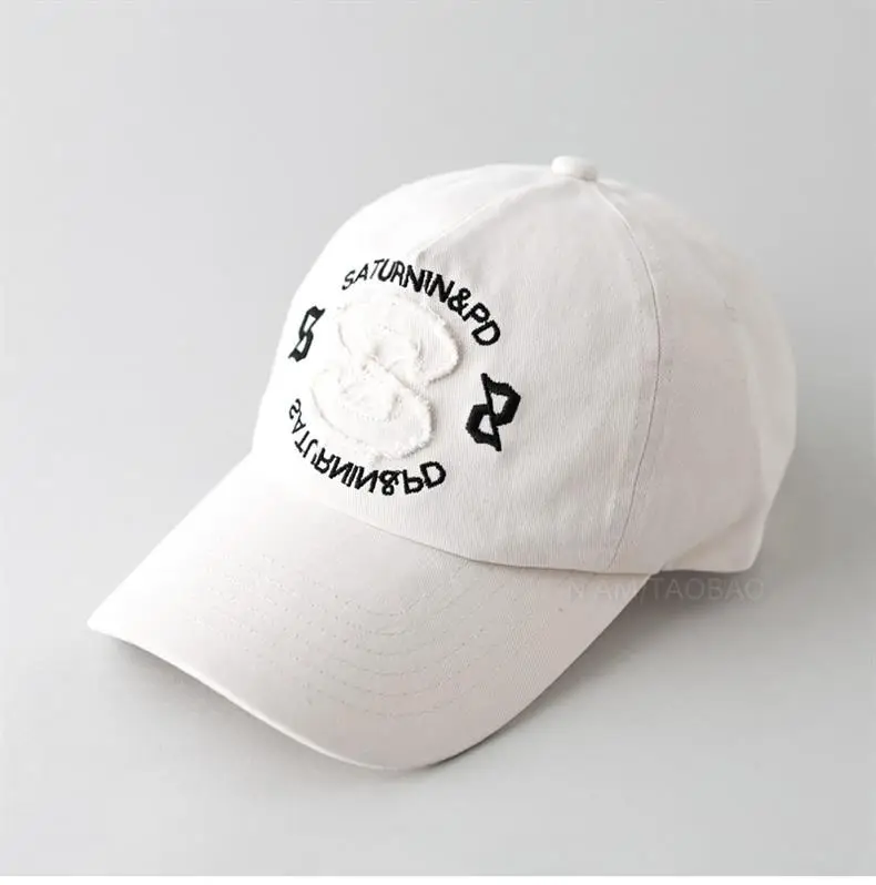 Korean Style Baseball Cap Black Large Letter Embroidered — feature 1