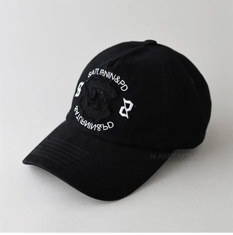 Korean Style Baseball Cap Black Large Letter Embroidered — feature 3
