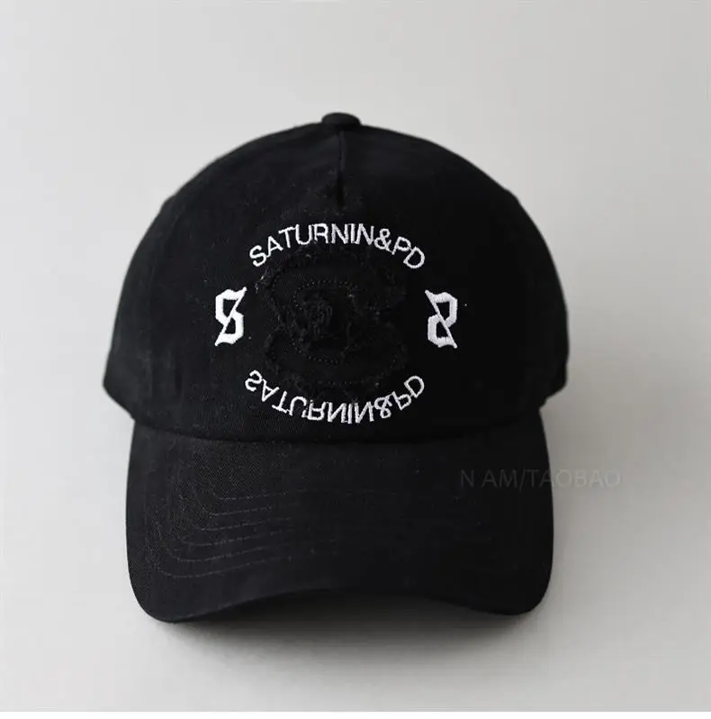 Korean Style Baseball Cap Black Large Letter Embroidered — feature 4
