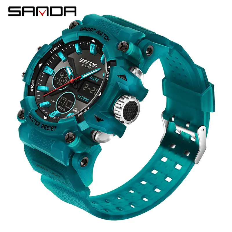 Sanda Black Red Waterproof Men's Digital Watch - Image 13