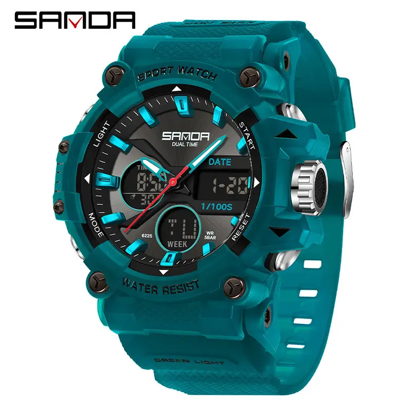 Sanda Black Red Waterproof Men's Digital Watch - Image 7