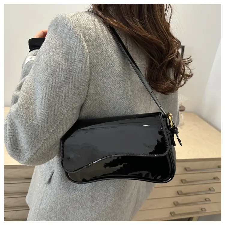 White Patent Leather Shoulder Bag for Women 2025 — feature 21