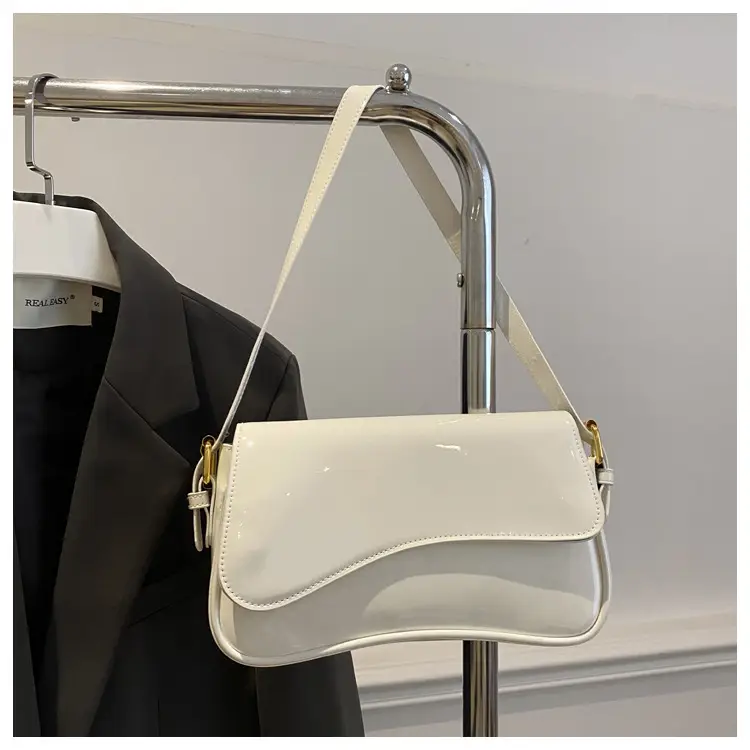 White Patent Leather Shoulder Bag for Women 2025 — feature 26