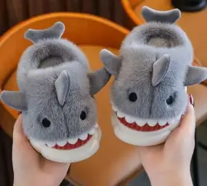 Shark Cotton Slippers Men's Winter Indoor Home Cute Warm Thickened Non-Slip Cross-Border Cotton Shoes for Couple Women
