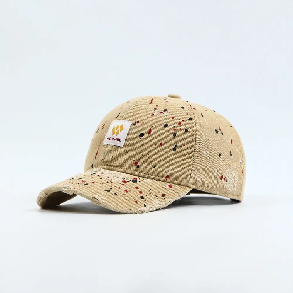 2025 New American Baseball Hat Woven Mark Color Point Washed Old Increase Deepened Street Retro Cap — feature 13