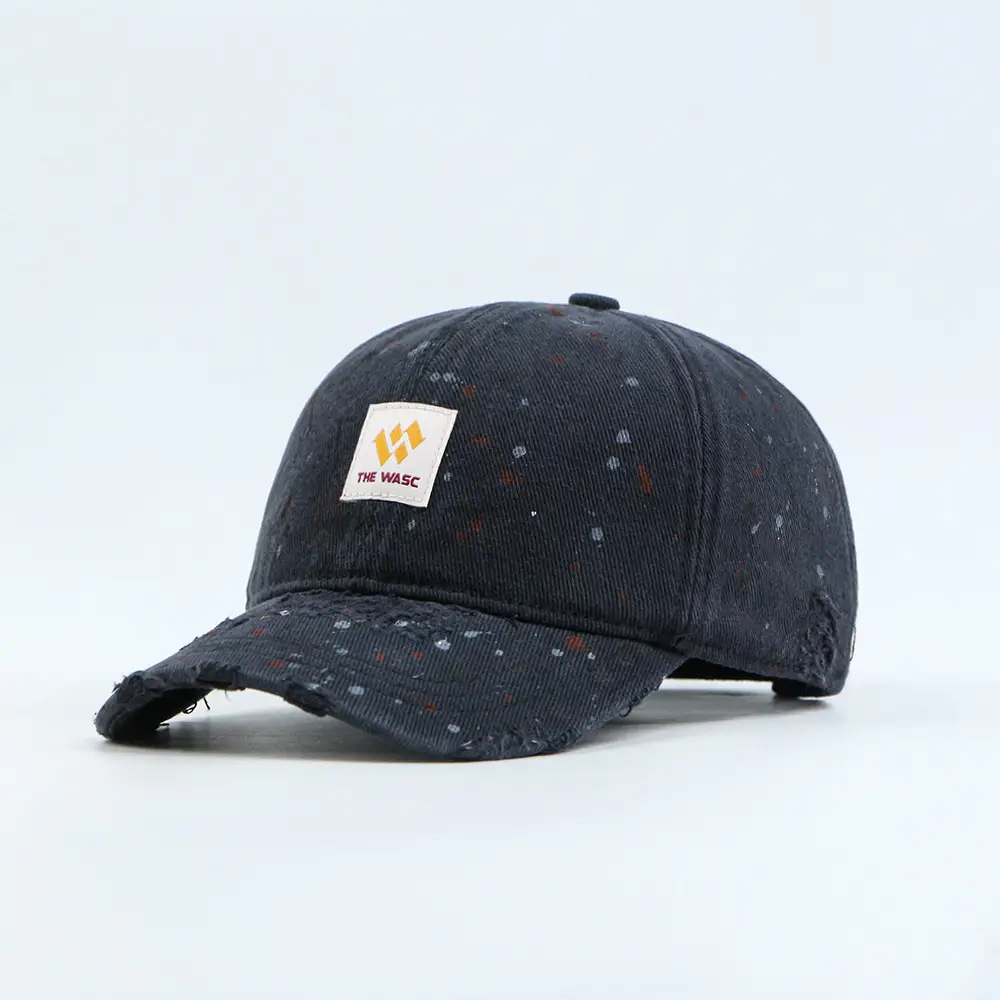 2025 New American Baseball Hat Woven Mark Color Point Washed Old Increase Deepened Street Retro Cap — feature 15