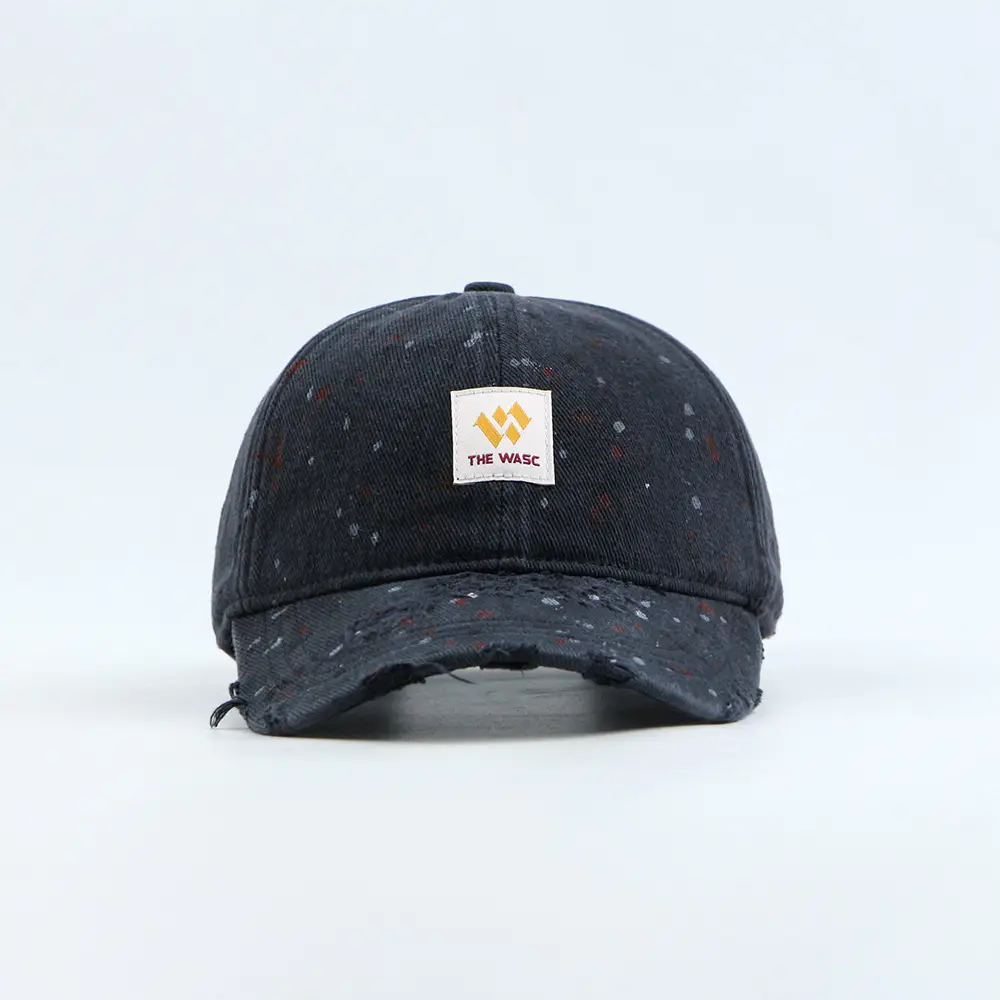 2025 New American Baseball Hat Woven Mark Color Point Washed Old Increase Deepened Street Retro Cap — feature 5