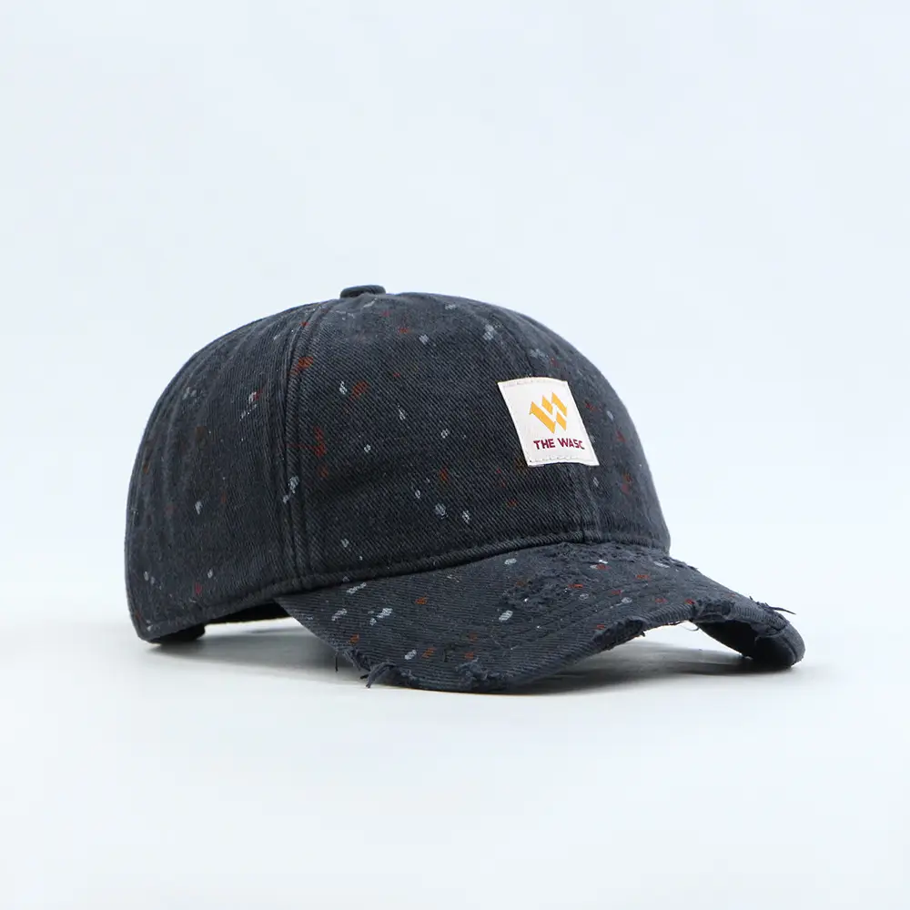 2025 New American Baseball Hat Woven Mark Color Point Washed Old Increase Deepened Street Retro Cap — feature 6