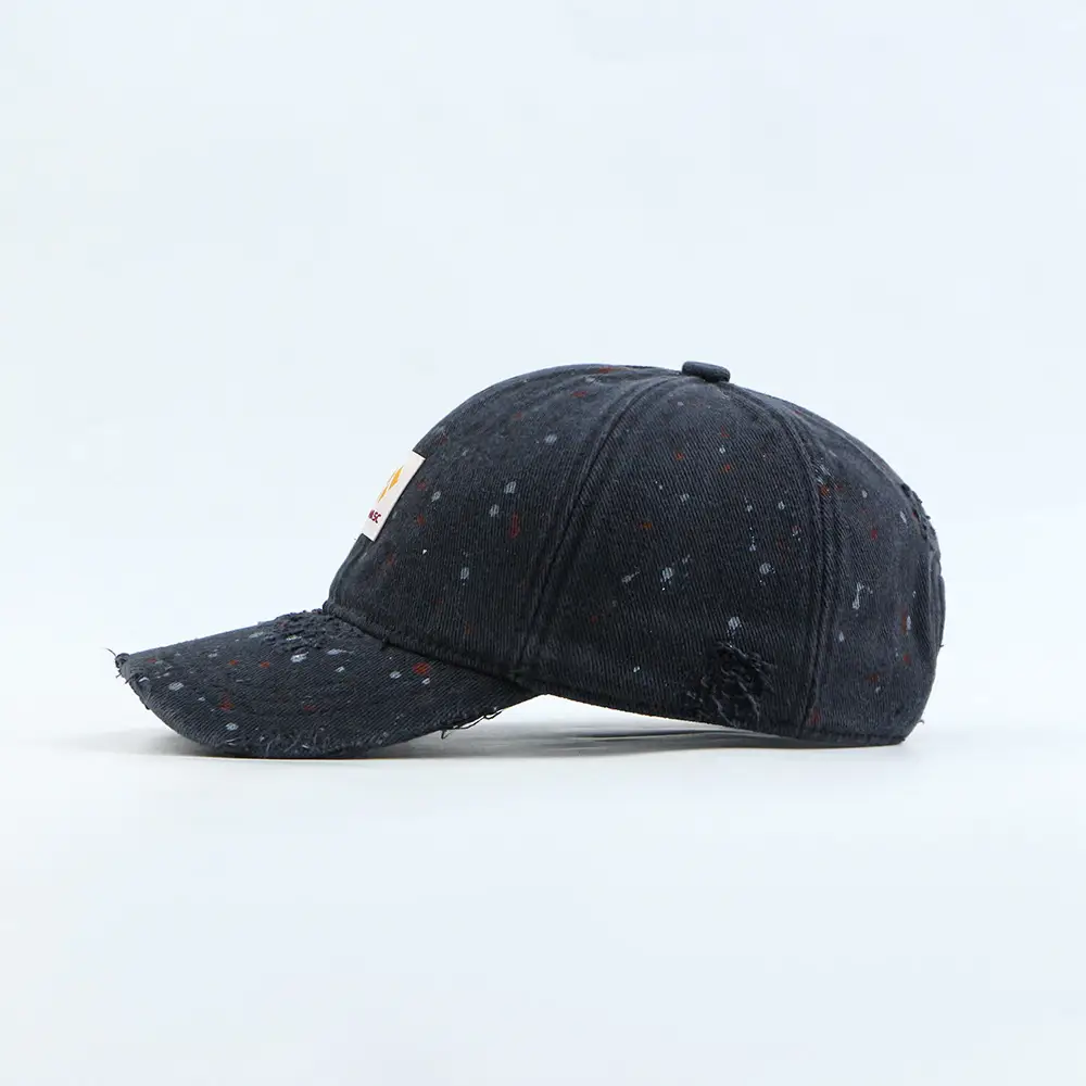 2025 New American Baseball Hat Woven Mark Color Point Washed Old Increase Deepened Street Retro Cap — feature 7