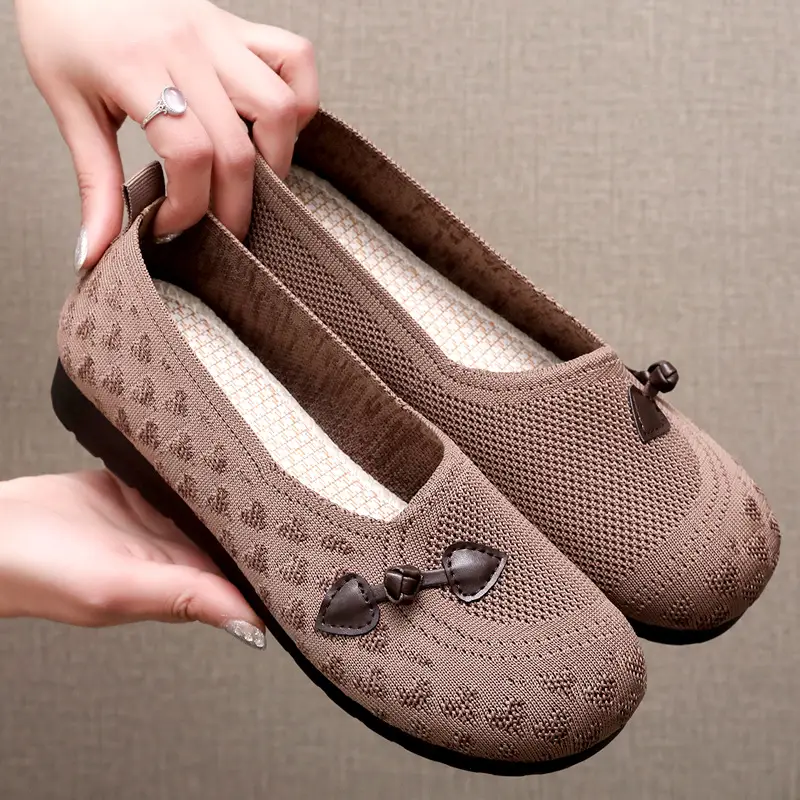 Spring Old Beijing Cloth Shoes Women's Shoes Mesh Shoes Soft-soled Casual Shoes One-step Soft-soled Shoes Super Soft and Comfortable Thin