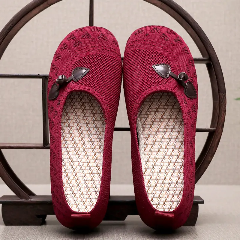 Spring Old Beijing Cloth Shoes Women's Shoes Mesh Shoes Soft-soled Casual Shoes One-step Soft-soled Shoes Super Soft and Comfortable Thin