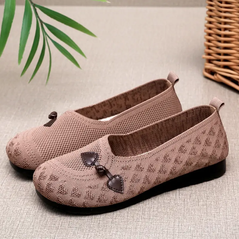 Spring Old Beijing Cloth Shoes Women's Shoes Mesh Shoes Soft-soled Casual Shoes One-step Soft-soled Shoes Super Soft and Comfortable Thin