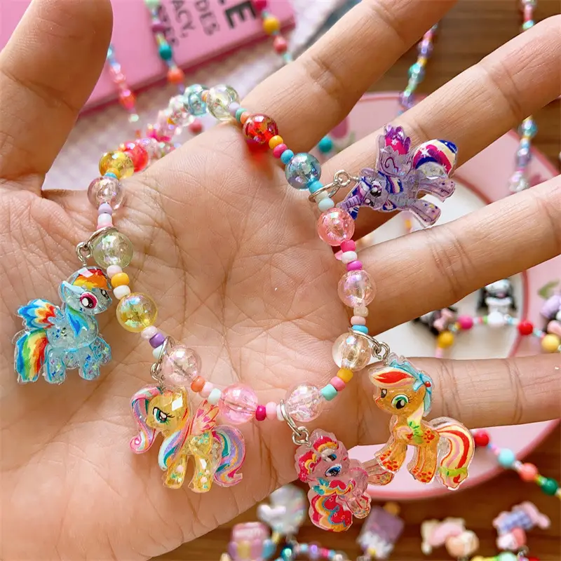 Korean Children's Cute Resin Color Cartoon Princess Necklace Girls' Early Spring Hanging Accessories 5 Accessories Necklace - Image 14